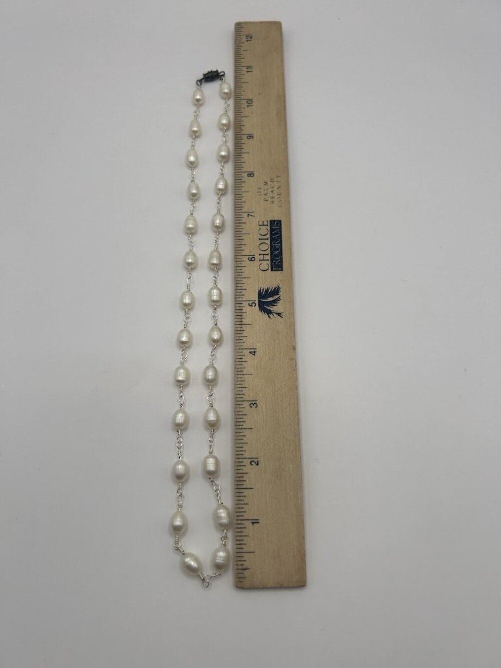 Freshwater Pearl Necklace Silver Tone Jewelry Classic Pearls Christmas Jewelry - Picture 8 of 8